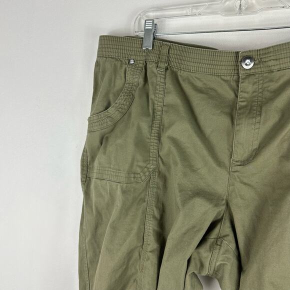 Catherine's Womens Pants Size 1X Army Green Capri Cropped Casual Comfort Stretch - Picture 8 of 9